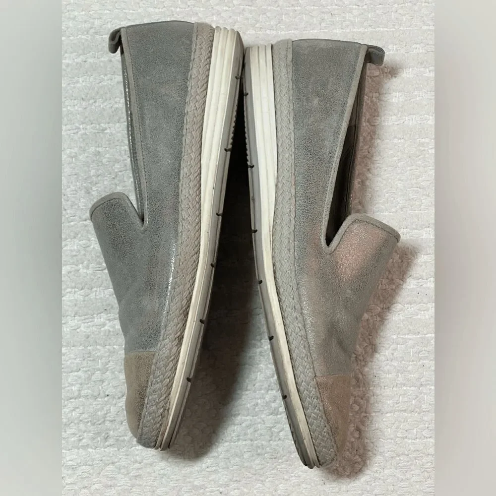Paul Green Joaquin Espadrille in silver and gold metallic size 7.5 UK/10 US